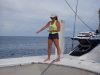 Christine pointing to Anchor while pulling up