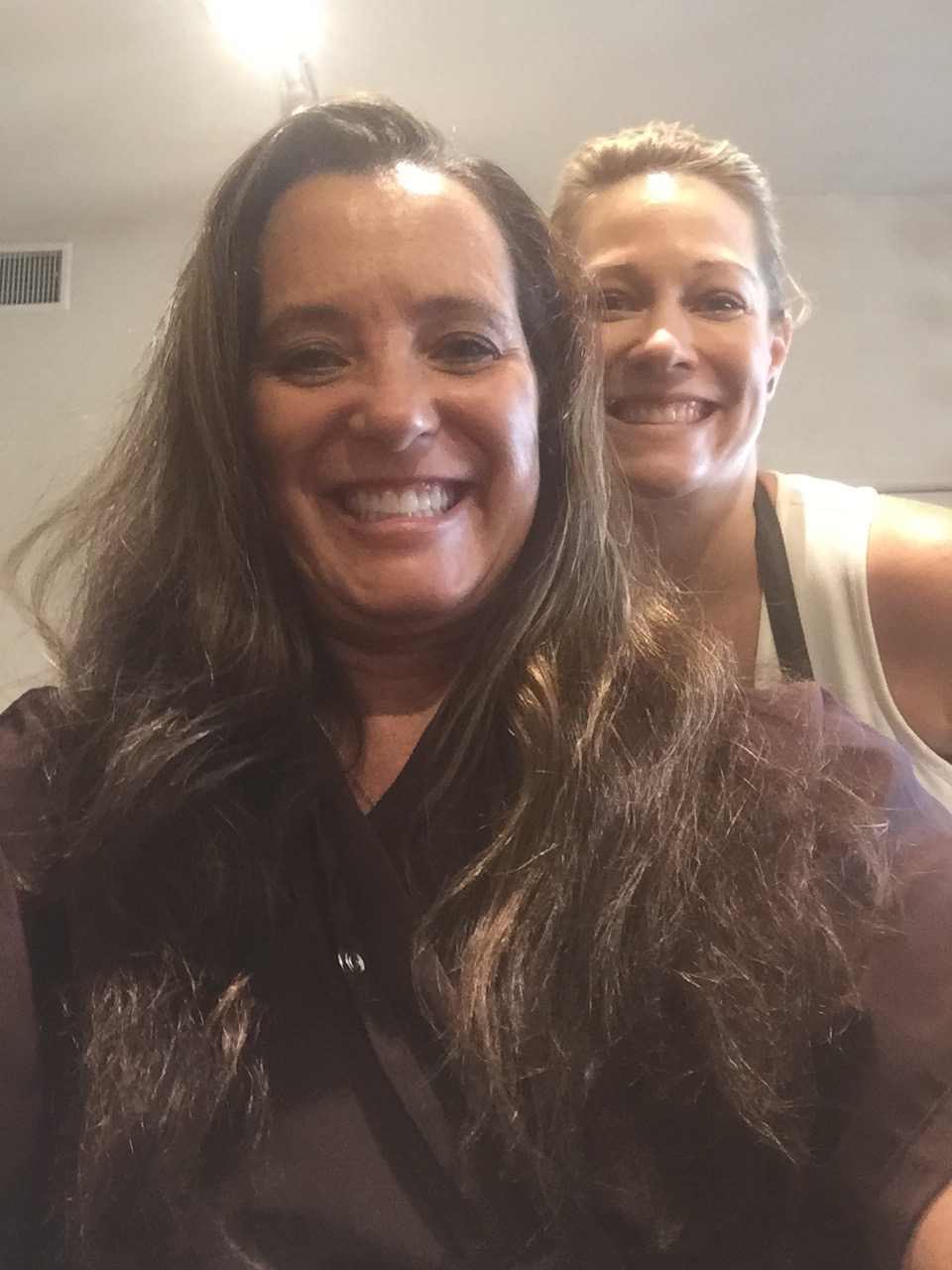 Wendy and I before she worked her magic!