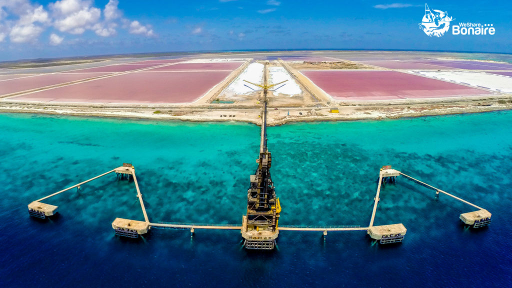Aerial view Salt Pier and Salt Pans