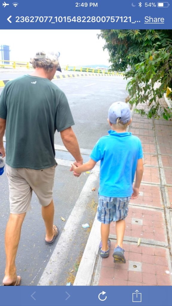Matt and Teo walking and talking.