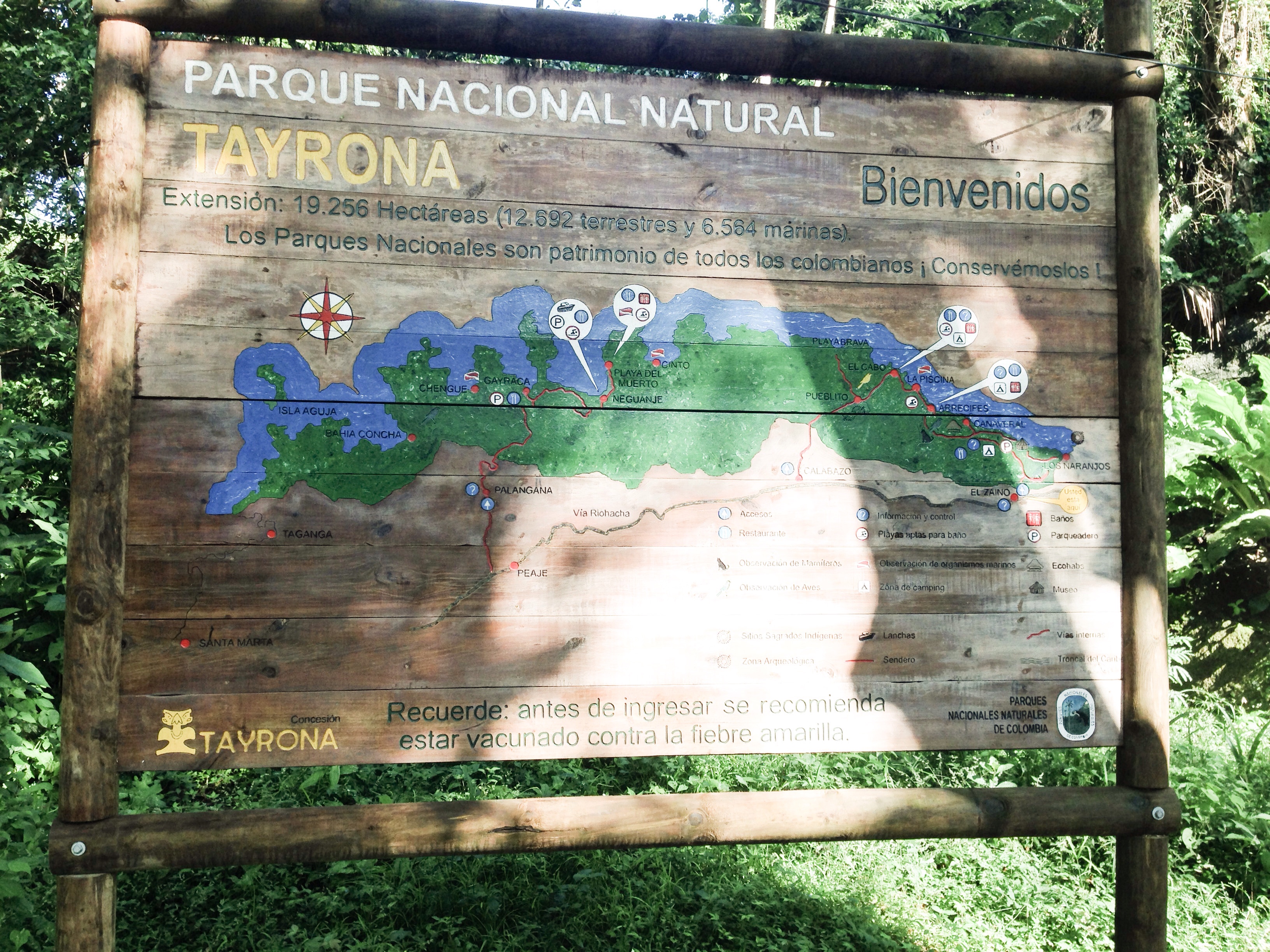 Map at entrance of park.