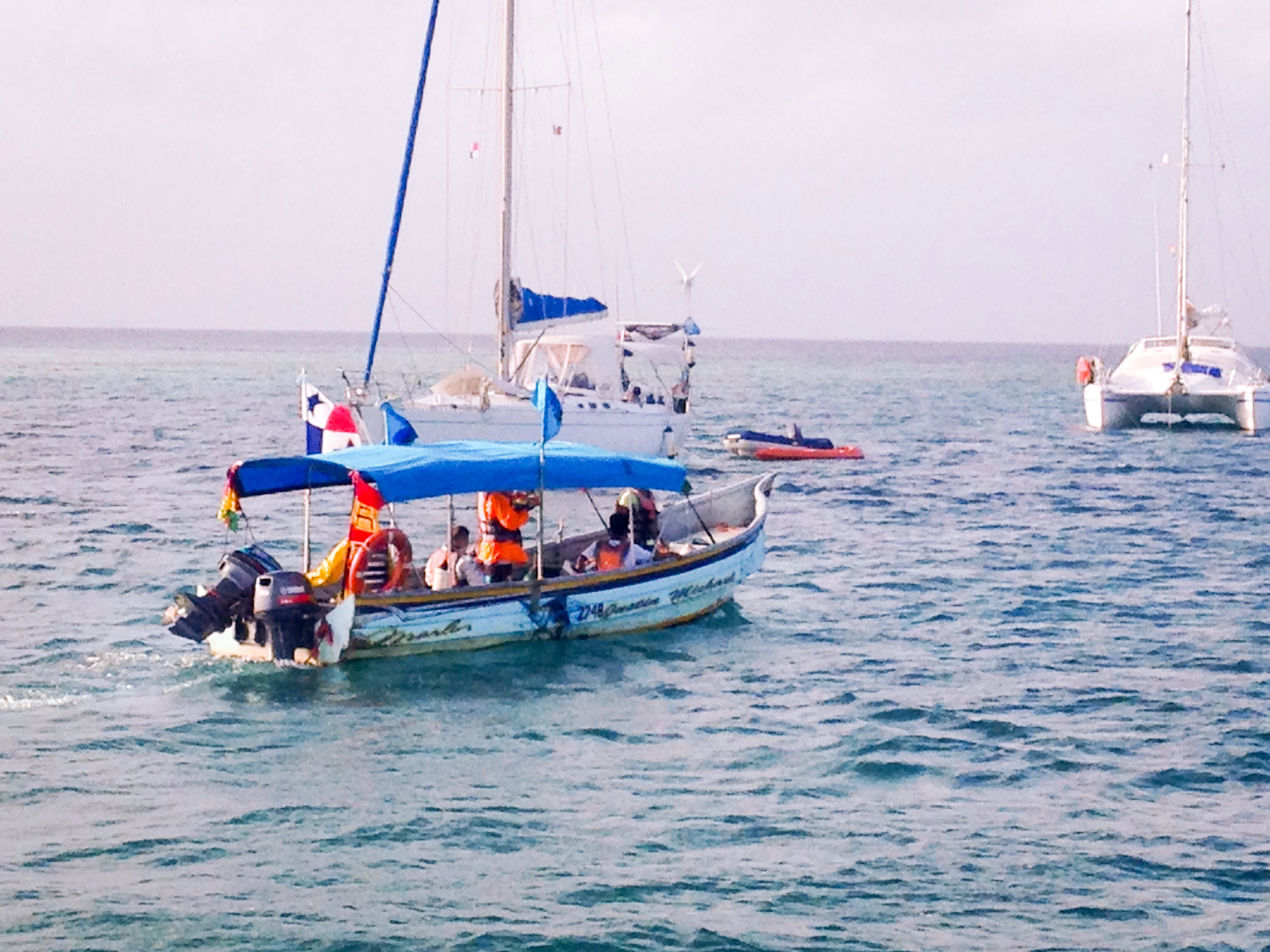 Wayne leaving in a panga...heading home.