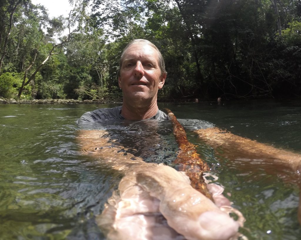 Matt taking the GoPro for a swim down the river.