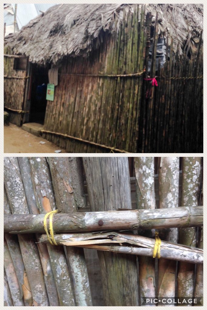 Kuna home and twine holding bamboo shoots together