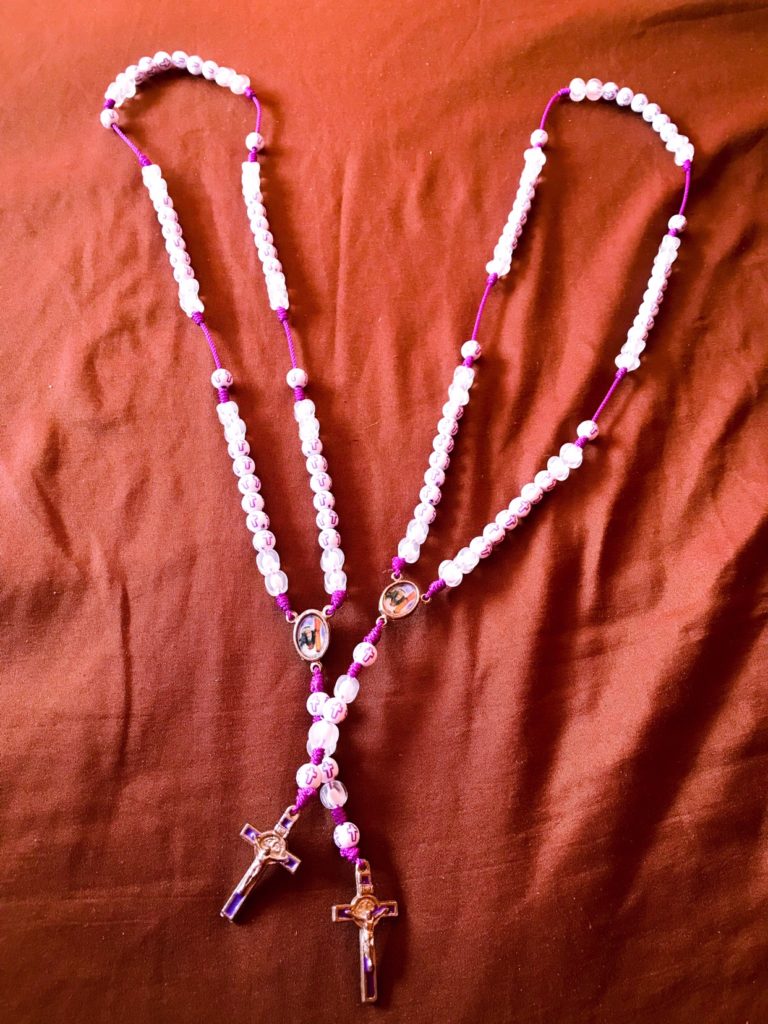 Purple rosary beads from Iglesia de San Felipe