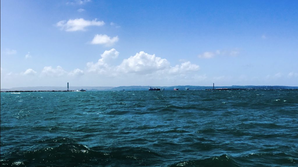Panama Canal Entrance - breakwater.