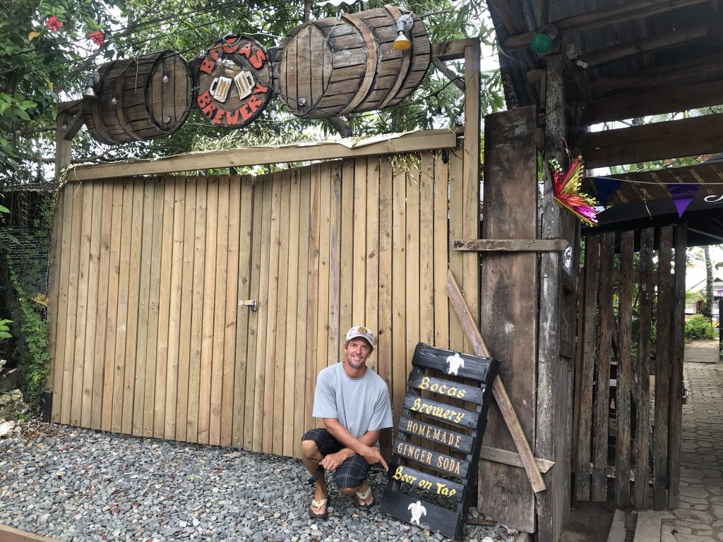 Bocas Brewery offering beer on tap.