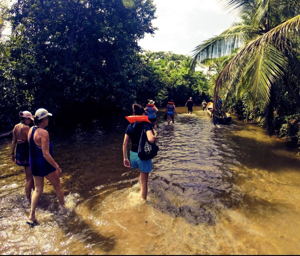 Had to walk our panga back as the tide was out.