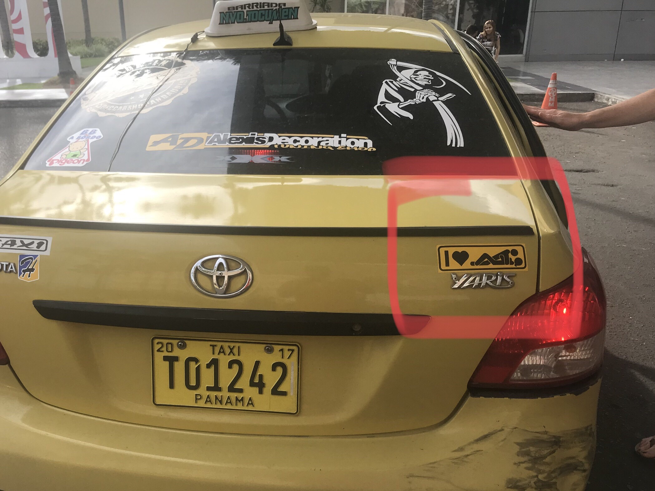 Like the bumper sticker on our taxi?