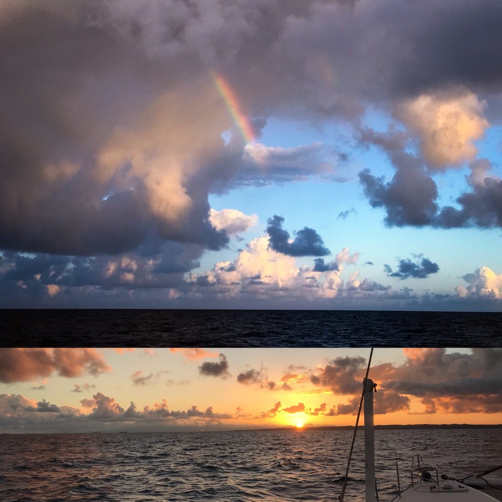 Sunrise and Rainbow under passage.