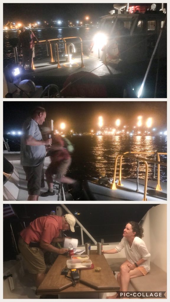 Our pilot, Francisco arrives on board.