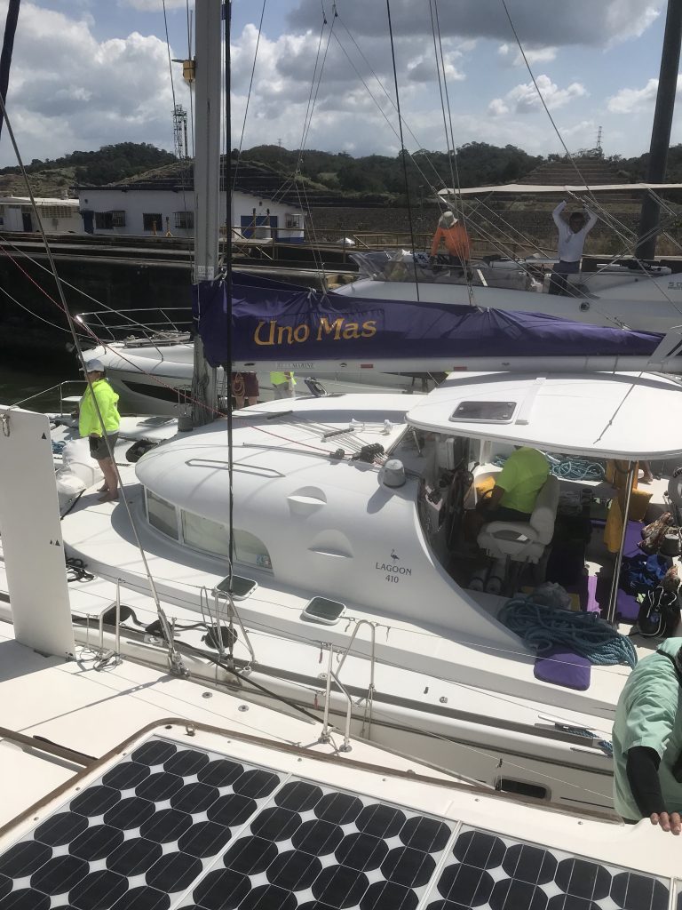 Three boats wide with only one side tie to Mi Panga - YIKES
