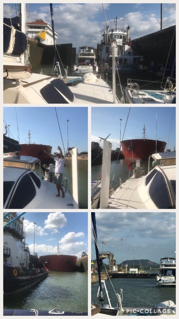 Lock 4, tied 3 boats wide with tug and tanker behind us