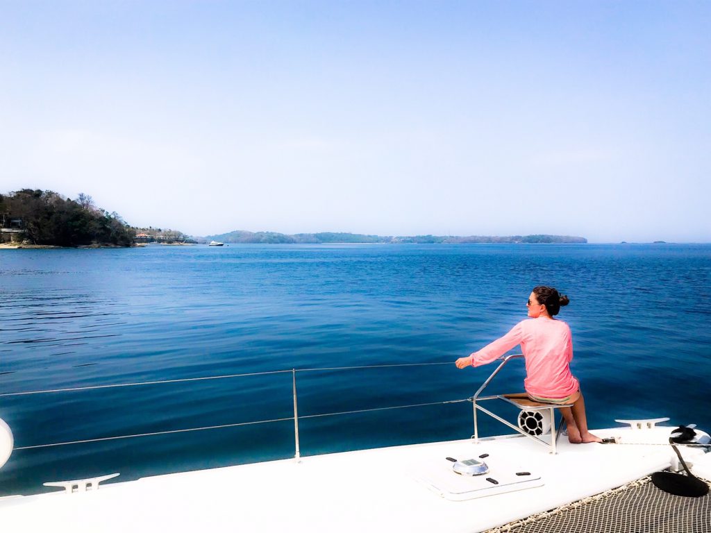 Heather enjoying the wildlife in the Pacific.