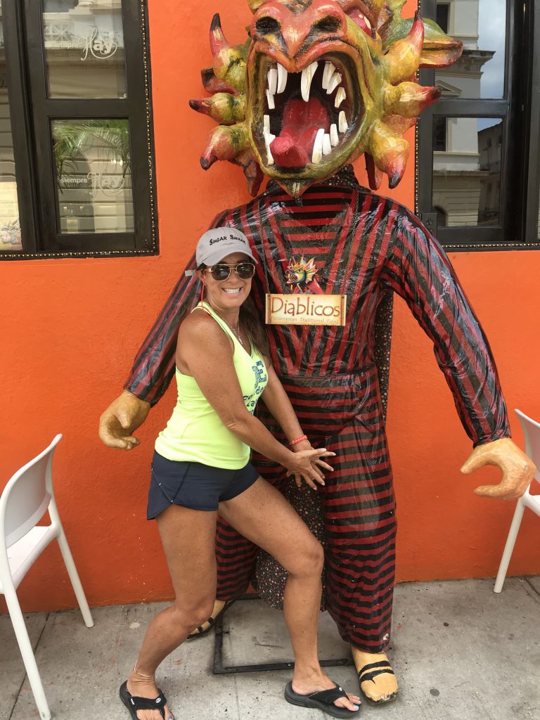 Diablicos Eatery with crazy devil out front.