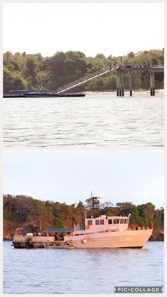 Ramp to Navy Facility and Navy Boat Keeping Us Safe