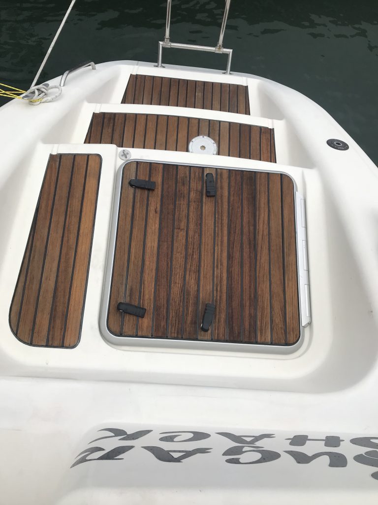 Sugar Scoops cleaned up with a new coat of teak oil.