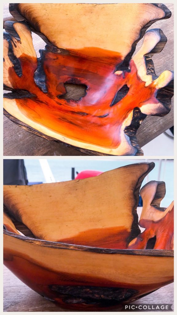 My beautiful bowl bought in Costa Rica made from Brazilian wood