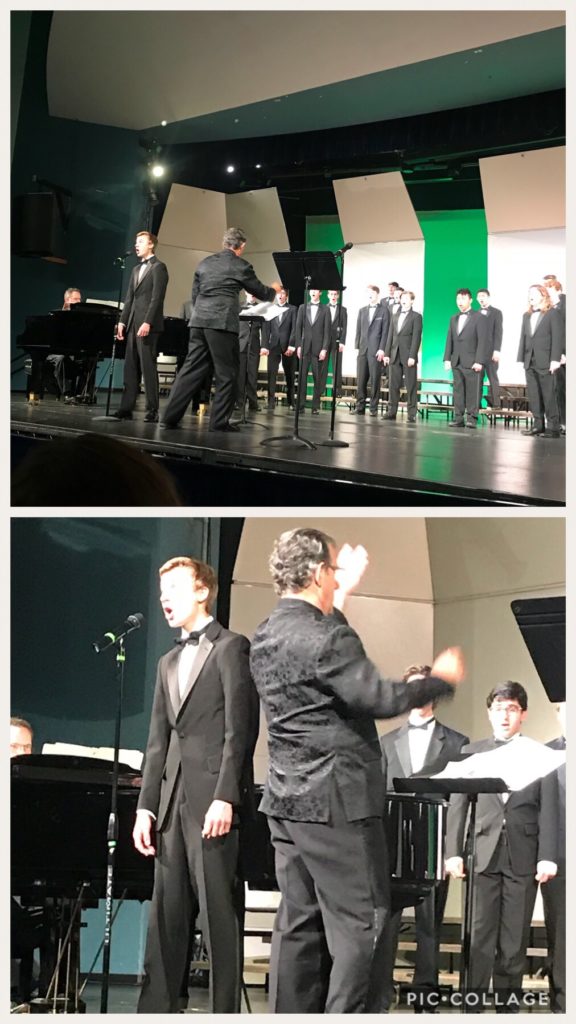Cole singing solo at Spring Sing