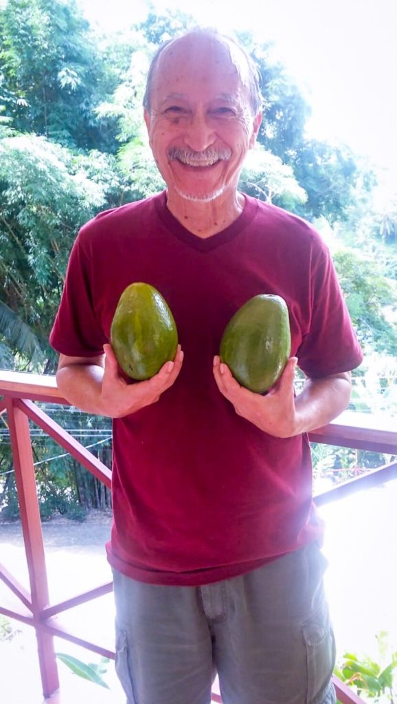 Dad with local avocados