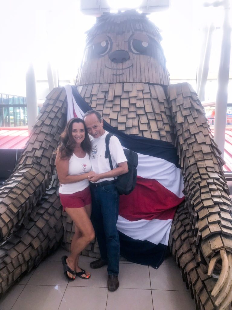 Giant sloth at airport