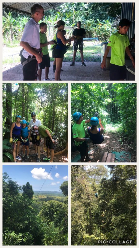 Getting ready for our zipline tour
