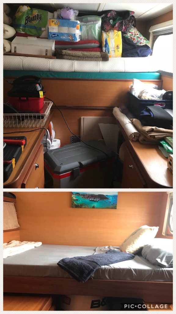 After cabin office before and after.