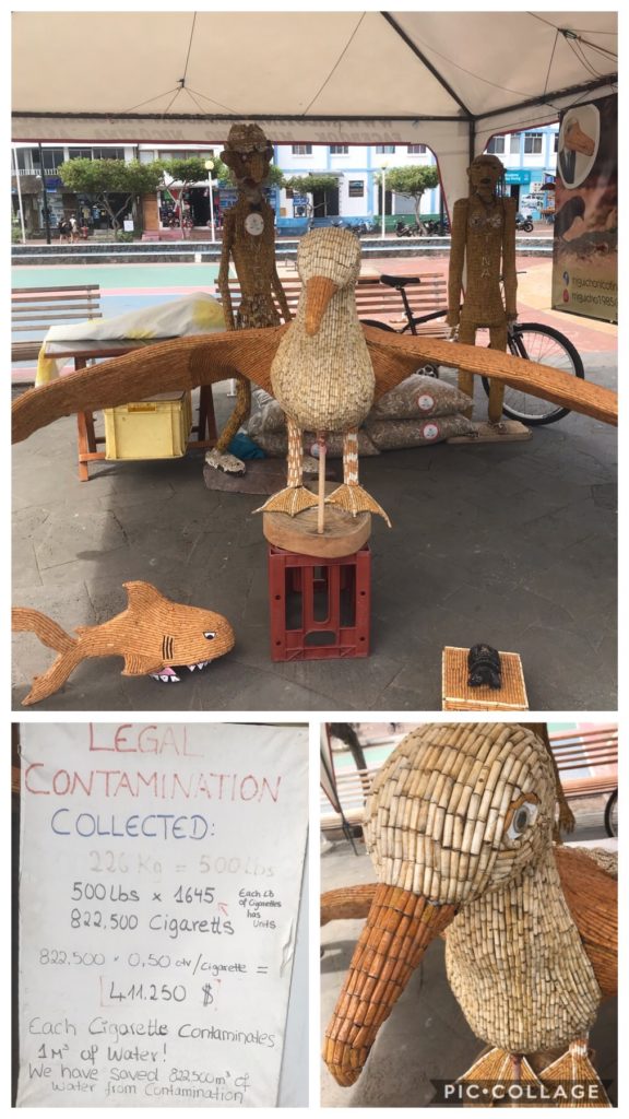 Display of Cigarette butts