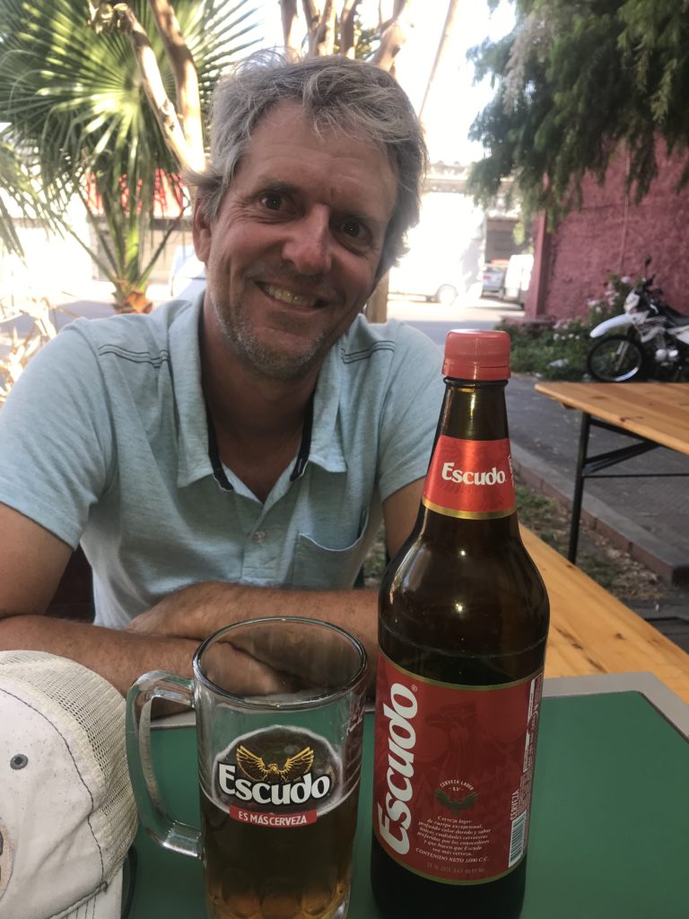 Matt resting with a BIG beer