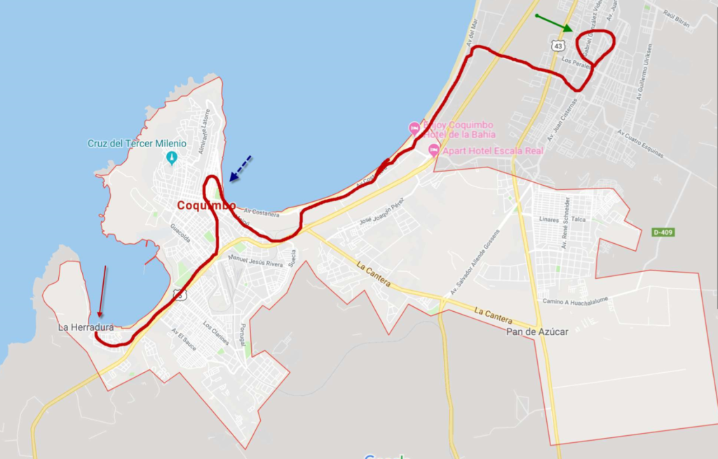 CoquimboMap of our Walking Path