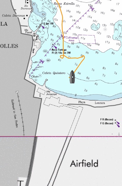 Quintero Anchorage at end of runway