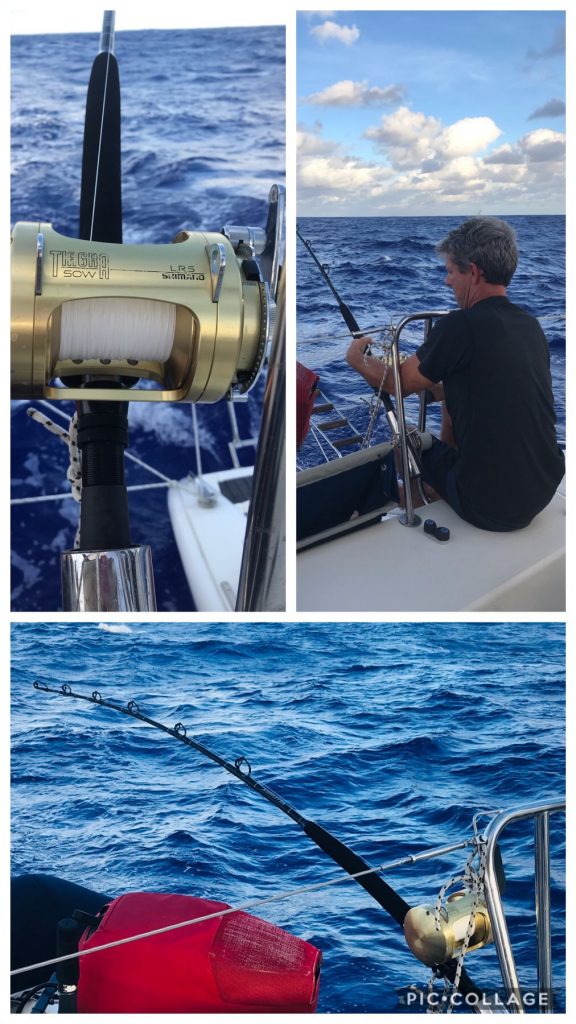 Matt trying to reel in a 400lb Marlin