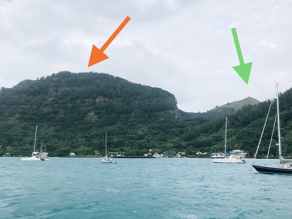 Two tallest mountains in Mangareva
