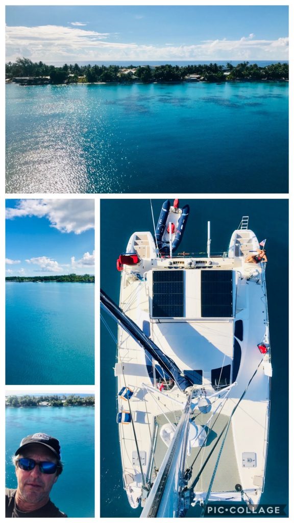Matt goes up the mast to take these photos at Hao