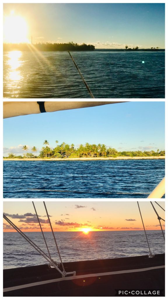 Entering the Hao Passage at Sunrise